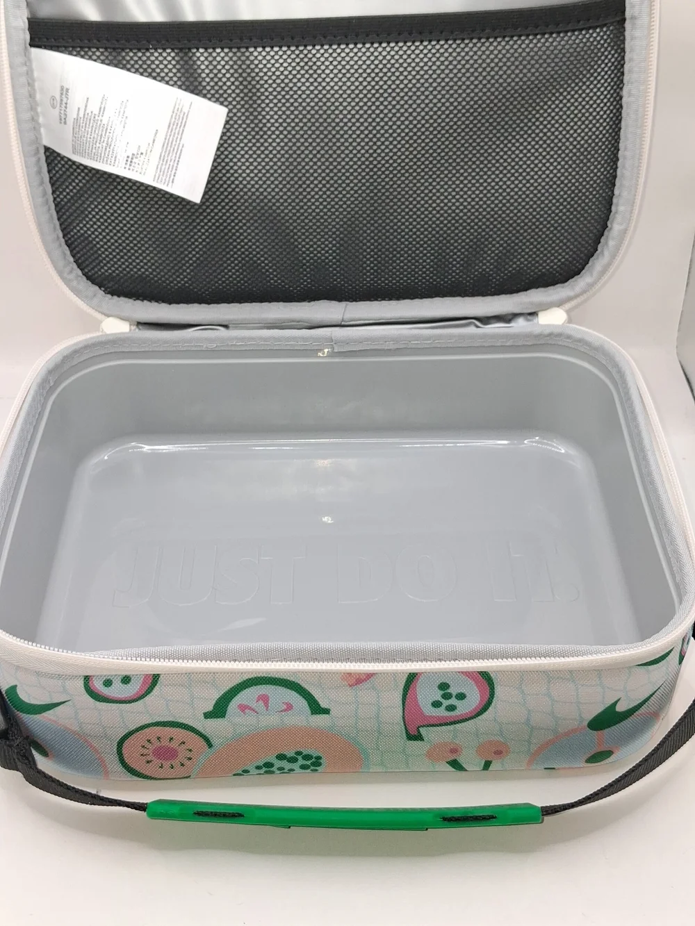 Nike White Lunch Box with Pink & Green Fruit Print
